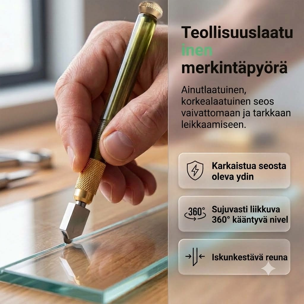 Ammattimainen timanttilasileikkuri – Karkaistusta metalliseoksesta valmistettu leikkuuterä