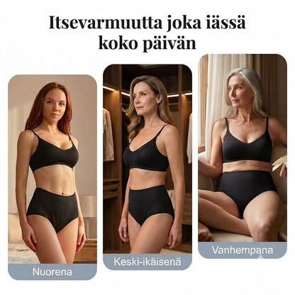 Korkeavyötäröiset vuotamattomat kuukautisalushousut etu- ja takasuojalla – Tehokas suoja sivuvuotoja vastaan