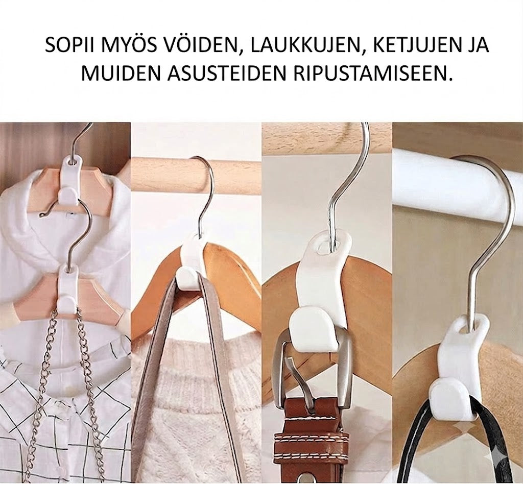 Tilaa säästävät vaateripustimen koukut (12 kappaleen setti)