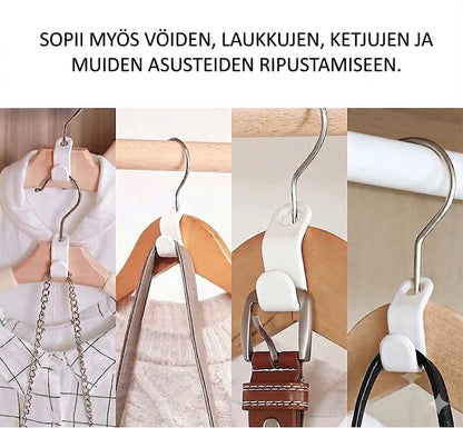 Tilaa säästävät vaateripustimen koukut (12 kappaleen setti)