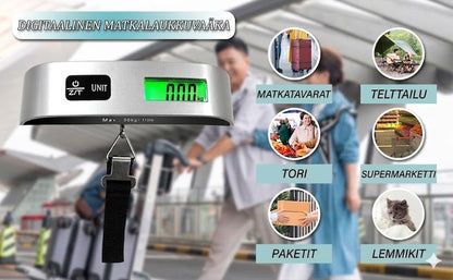 Kannettava matkalaukkuvaaka LCD-näytöllä