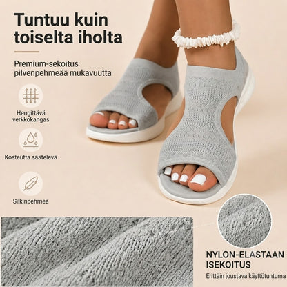 Mukavat ja hengittävät matalakantaiset sandaalit