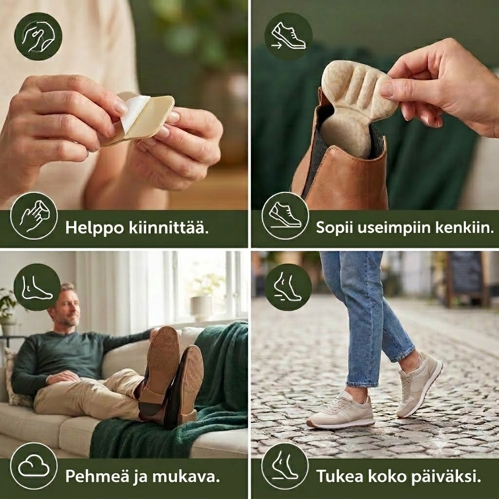 Pehmeät ja hengittävät kaksikerroksiset vaahtomuoviset kantapääpehmusteet
