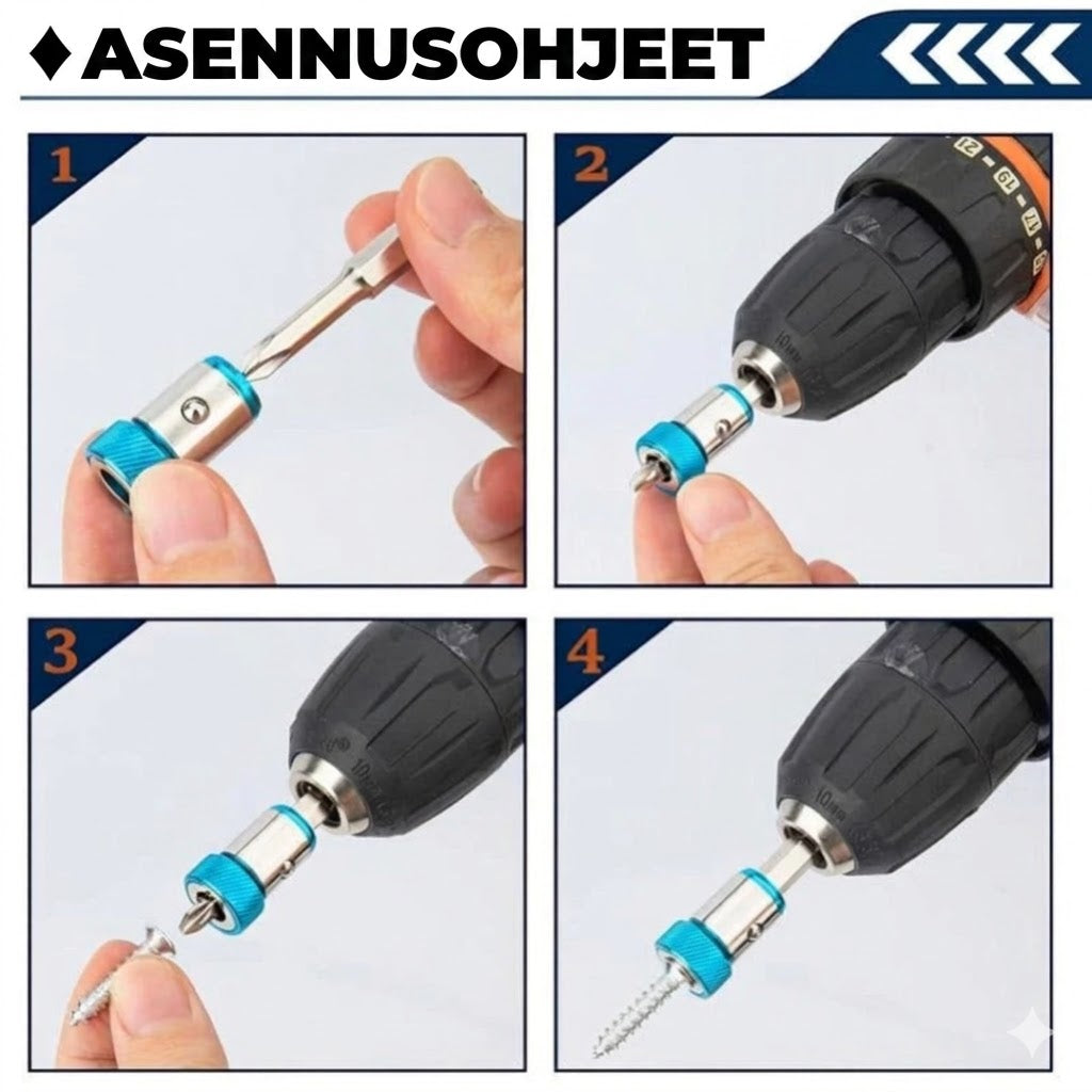 Universaali magneettirengas ruuvauskärjille – 3 kappaleen setti