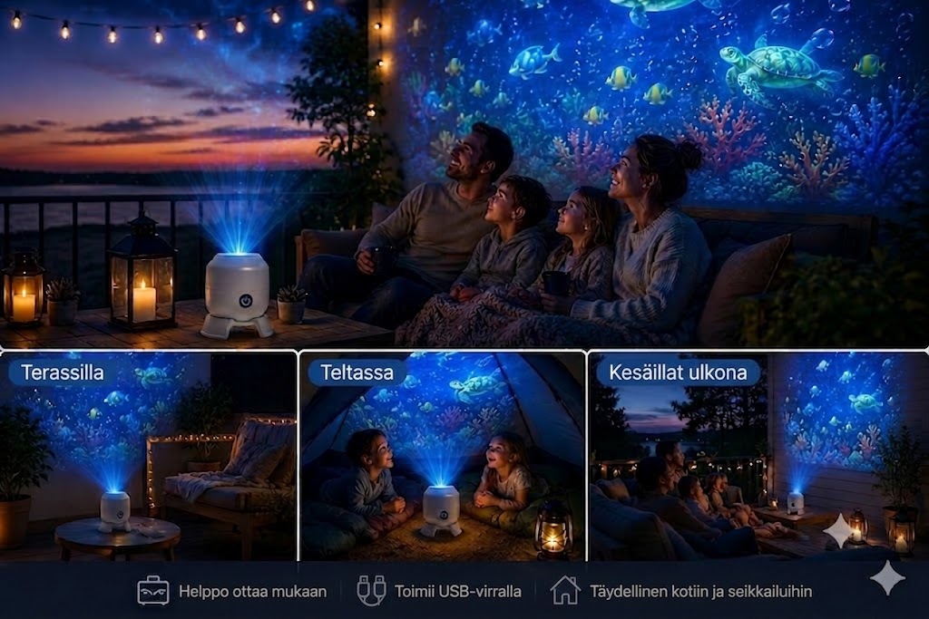 OceanDream-meriprojektori pyörivällä LED-valaistuksella – Luo unelmoiva yö