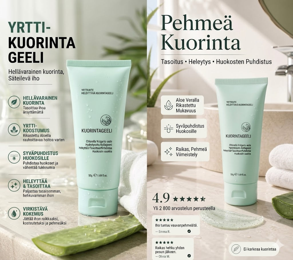 Kuorintageeli yrttiuutteilla