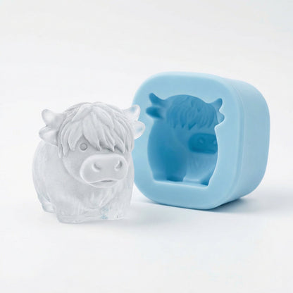 🐮 Mini ylämaankarja -jääpalamuotti – 3D-silikonia jääpaloille
