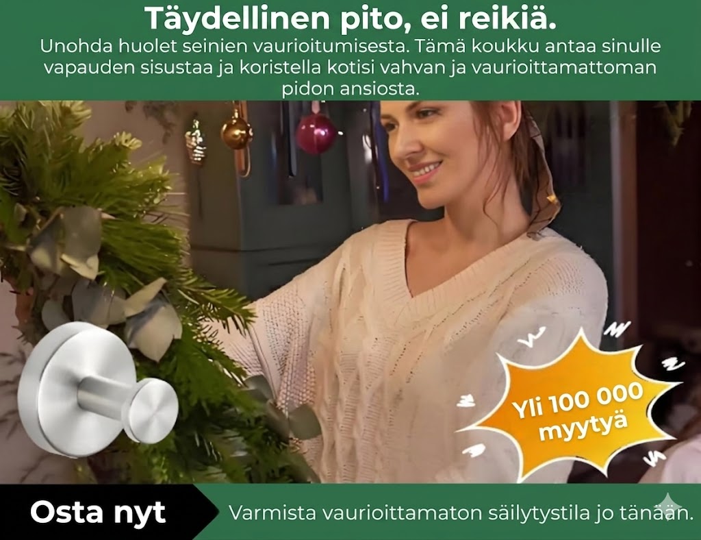 [2 kpl] Vahvat imukuppikoukut - Itseliimautuvat seinäkoukut ilman poraamista