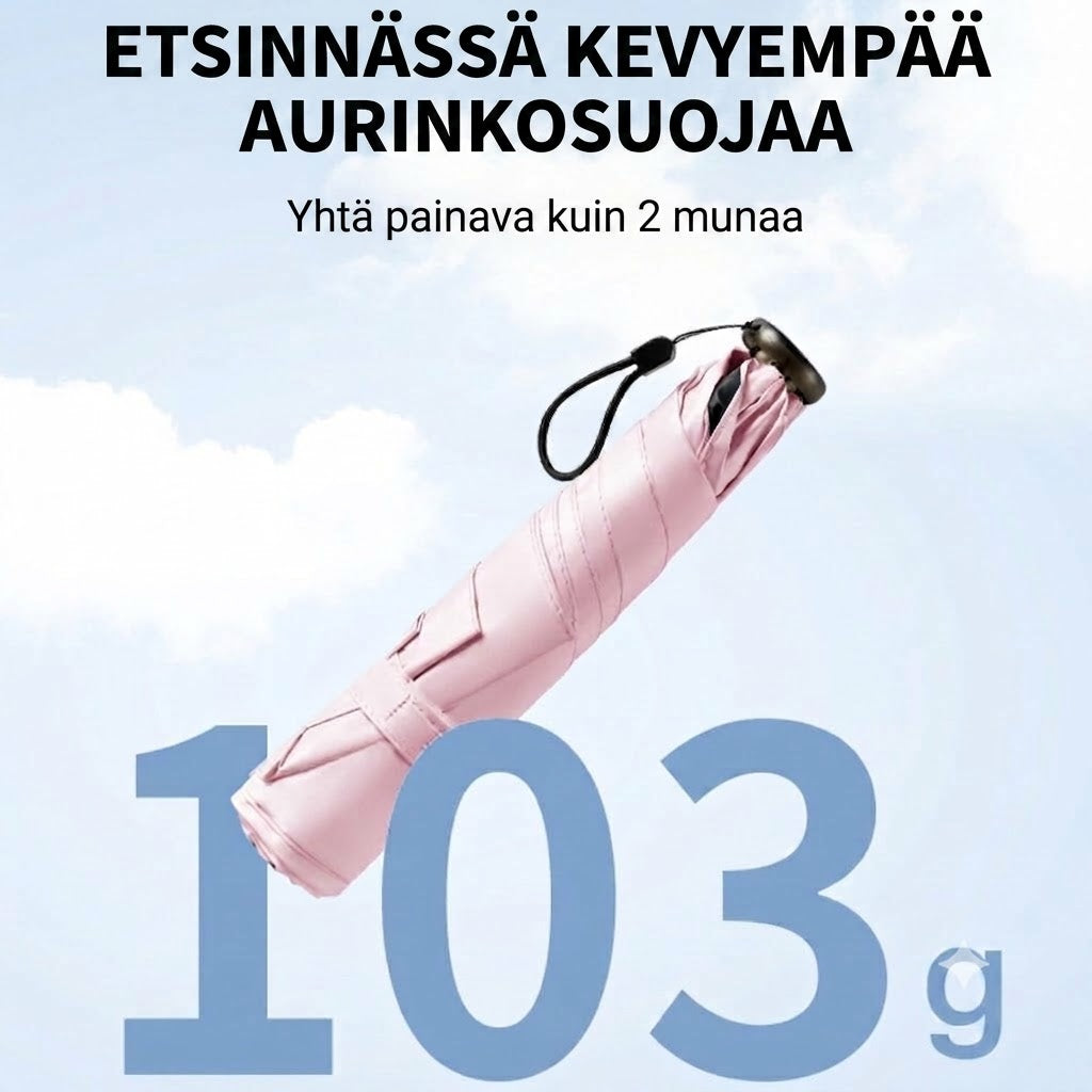 Ultrakevyt hiilikuituvarjo – UV-suoja (musta pinnoite) aurinkoon ja sateeseen ☂️