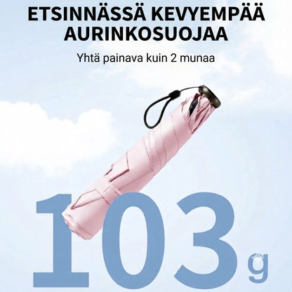 Ultrakevyt hiilikuituvarjo – UV-suoja (musta pinnoite) aurinkoon ja sateeseen ☂️