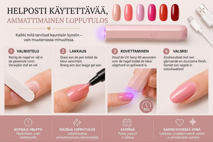 SalonPen – 3-in-1 kynsilakkakynä (UV-lampulla) – 6 kpl pakkaus