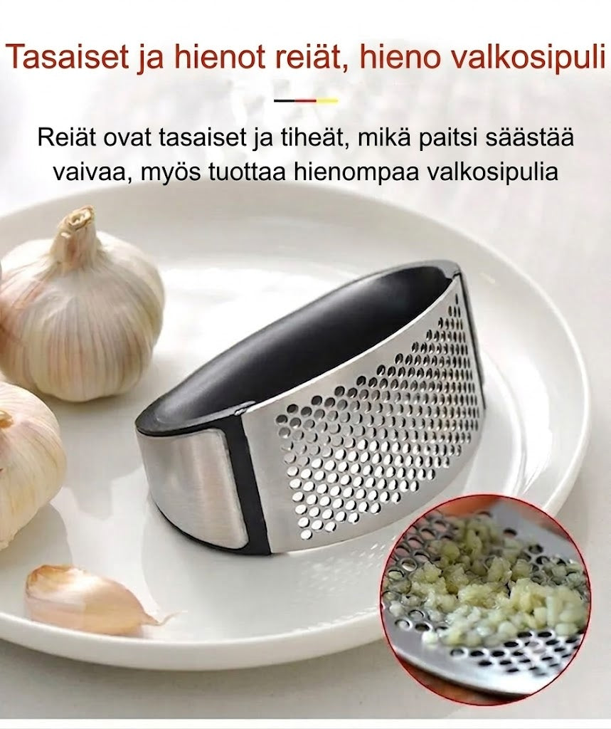 Valkosipulipuristin: Kannettava ruostumaton teräs valkosipulipuristin