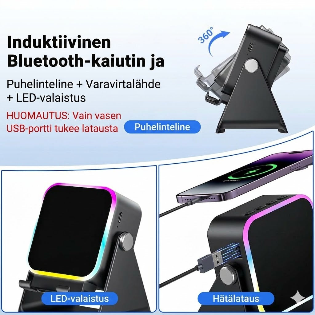 Langaton induktiokaiutin ja puhelinteline