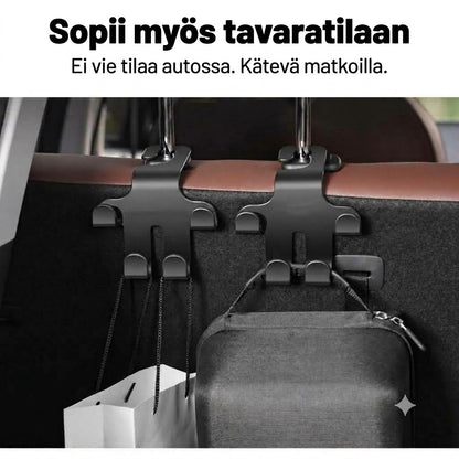 Auton niskatuen koukut (2 kpl pakkaus)