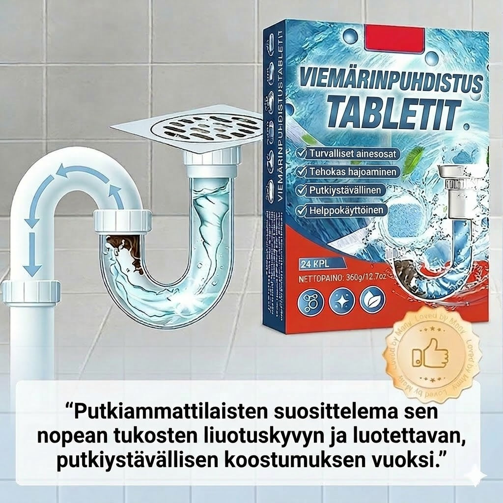 🚽 Nopeasti vaikuttavat viemärinavaustabletit – Sopivat keittiöön, kylpyhuoneeseen ja viemäreihin