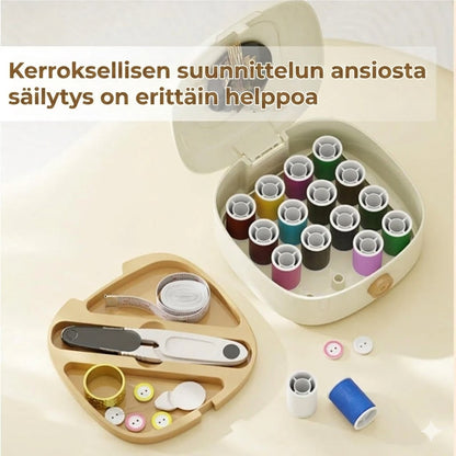 Kaksikerroksinen magneettinen ompelusetti – Ylellinen ompelulaatikko langalla ja neuloilla