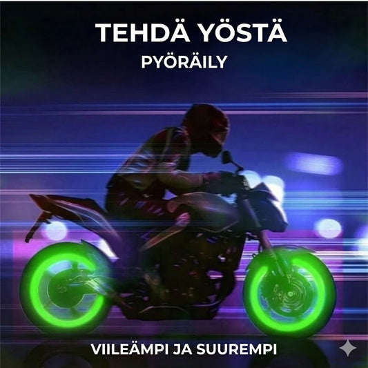 Pimeässä hohtavat venttiilinhatut - Hohtavat - Polkupyörään, autoon ja moottoripyörään