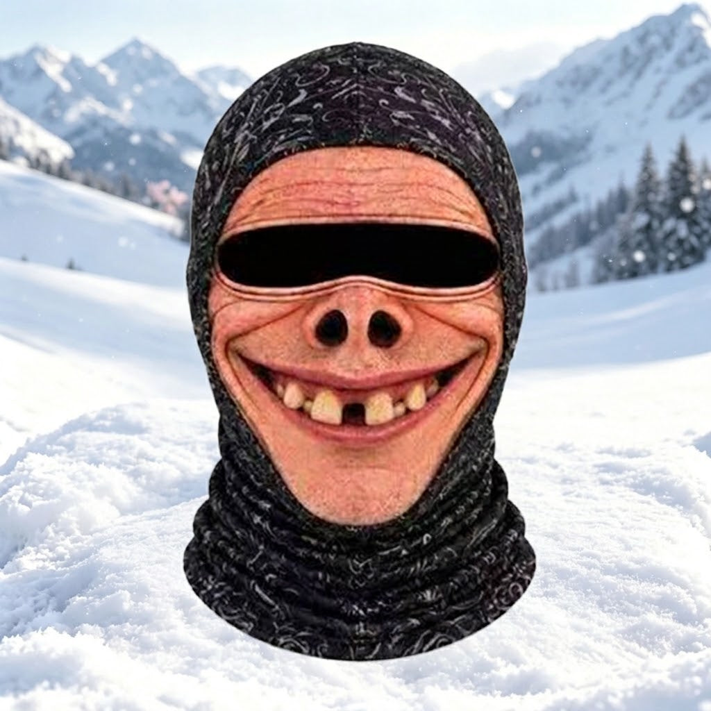 Hauska ja ultrarealistinen hiihtomaski