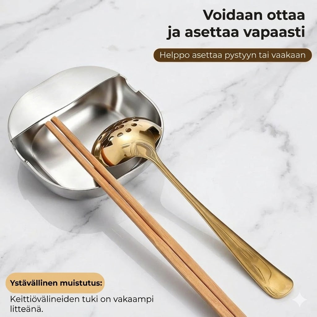 Ylellinen ruostumattomasta teräksestä valmistettu lusikkateline keittiön työtasolle – Korkealaatuinen kauhanpidike