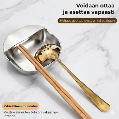 Ylellinen ruostumattomasta teräksestä valmistettu lusikkateline keittiön työtasolle – Korkealaatuinen kauhanpidike