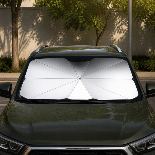 Taitettava tuulilasin aurinkosuoja – Tehokas UV-suoja ja aurinkosuojaus autolle 🚗☂️