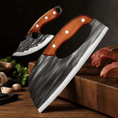 🔪 Premium-lihaveitsisetti (2 kpl) – Äärimmäistä terävyyttä grillaukseen, BBQ:hun ja ruoanlaittoon