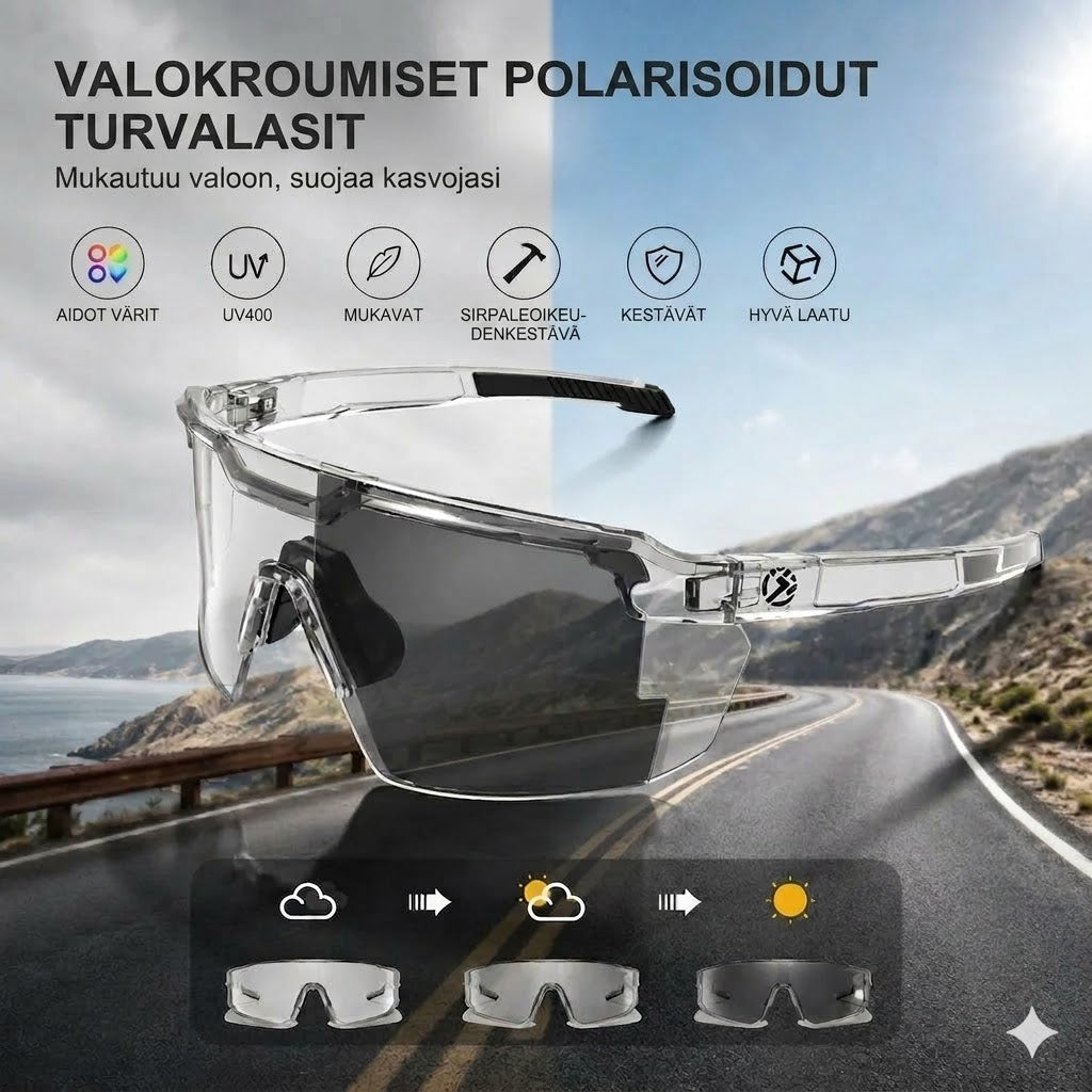 Pyöräilyaurinkolasit – Aurinkolasit mukautuvilla linsseillä