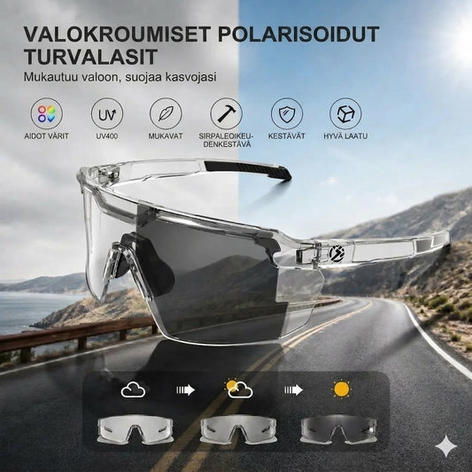 Pyöräilyaurinkolasit – Aurinkolasit mukautuvilla linsseillä