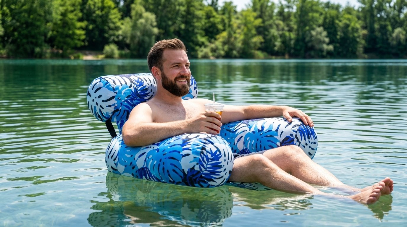 Ilmatäytteinen uima-allastuoli