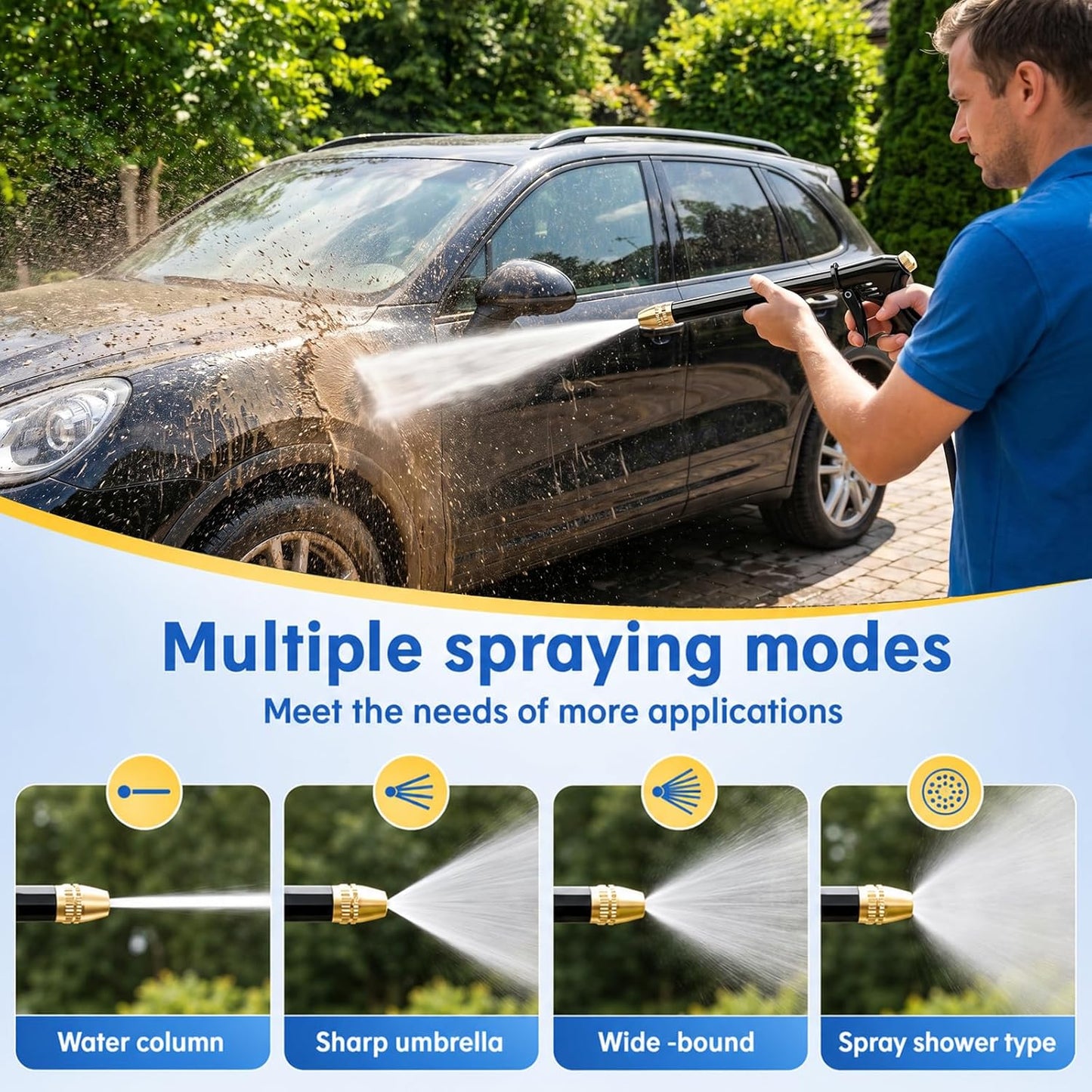 🏆 Korkeapainepesuri / Korkeapainesuihku 💦 Ergonominen kahva • Painesuutin – Tehokas autonpesu 🚗 ja puutarhan kastelu 🌻 Helppo ja yksinkertainen käyttää! 👍