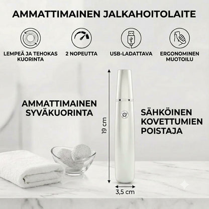 Sähköinen kovettumanpoistaja jaloille