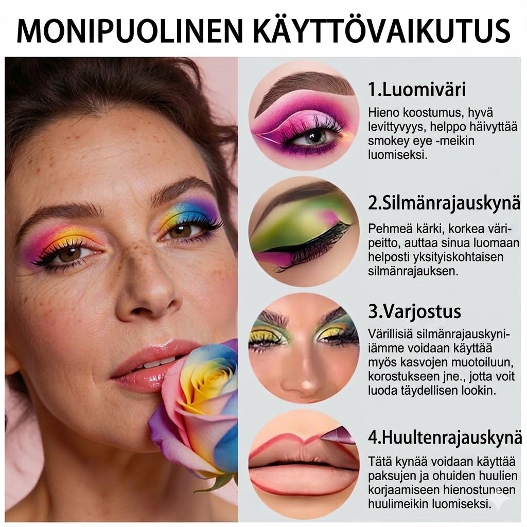14-osainen vedenpitävä värillinen geelisilmänrajauskynäsetti 👁️🌈✏️