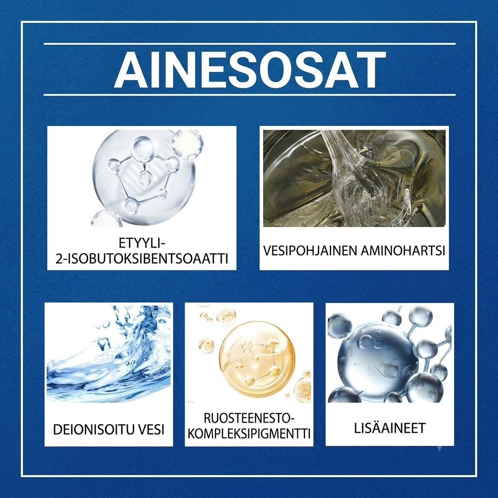 Vesiohenteinen ruosteenestomaali metallille