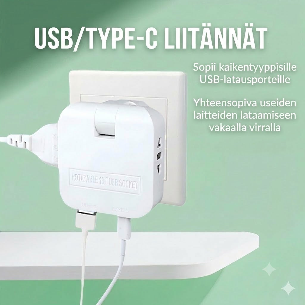 🔌 Kääntyvä jatkojohto – Käytännöllinen ratkaisu ahtaisiin tiloihin