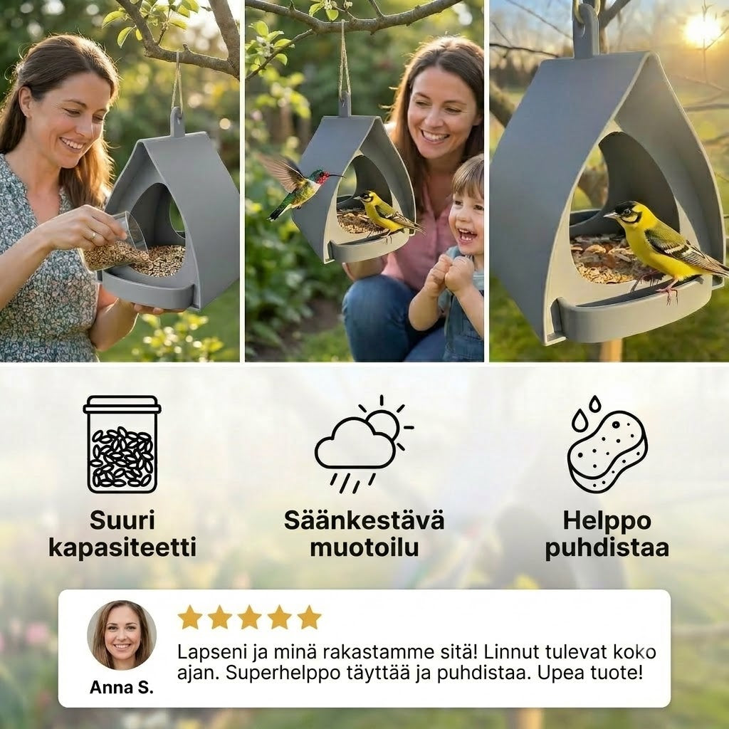 Hanging lintulauta – Suuri kapasiteetti, ihanteellinen puutarhaan ja parvekkeelle