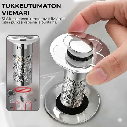 Universaali pop-up-pesualtaan tulppa