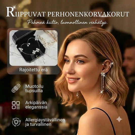 Yksinkertaiset klipsikorvakorut perhos-, kukka- ja hapsukoristeilla – Tyylikkäät, mukavat eikä vaadi reikiä korviin