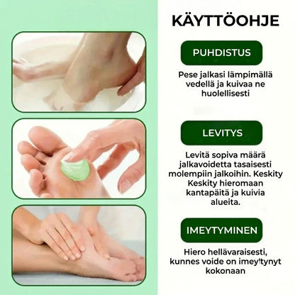 Kosteuttava jalkavoide teepuuöljyllä ja aloe veralla - Kuiville jaloille