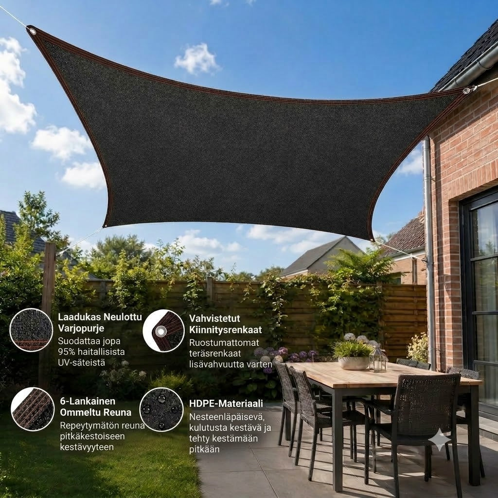 SunChill™ | Premium HDPE -aurinkopurje viileään varjoon ja UV-suojaukseen