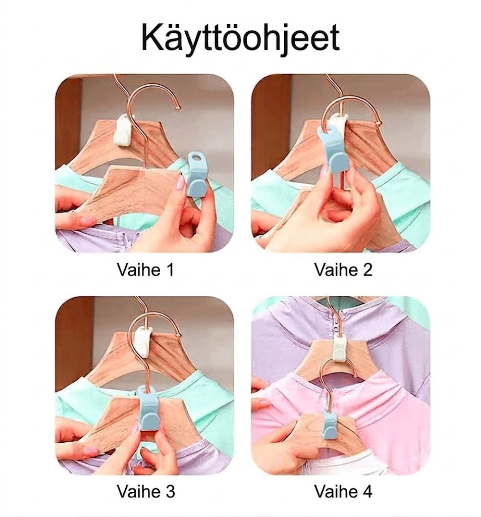 Tilaa säästävät vaateripustimen koukut (12 kappaleen setti)