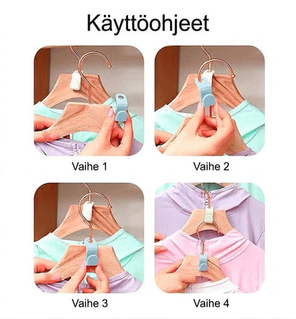 Tilaa säästävät vaateripustimen koukut (12 kappaleen setti)