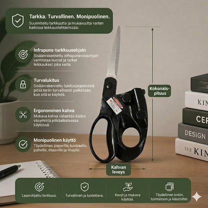 Infrapunaohjatut sakset – Tarkka kohdistus ompeluun ja askarteluun