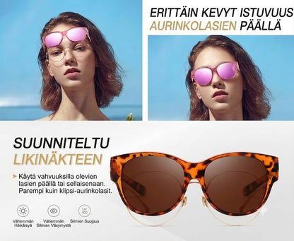 🕶 Uudet oversized cat-eye -aurinkolasit – Polarisoidut linssit & UV400-suoja