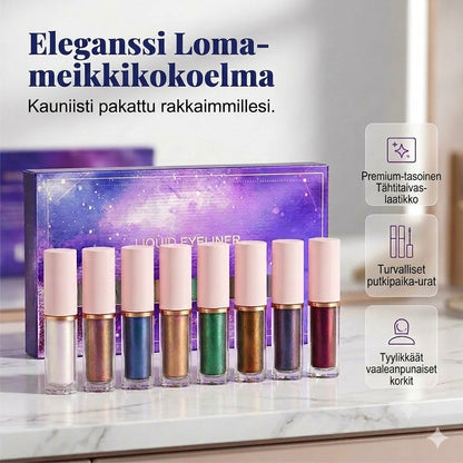 ✨ 8-osainen nestemäinen glitter-silmänrajauskynäsetti