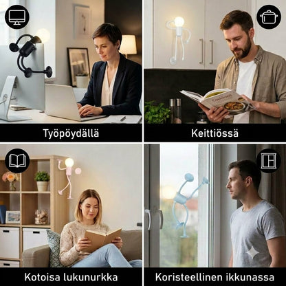 Imukupillinen LED-valo – Hauska muotoilu vaihdettavilla imukupeilla koristeluun