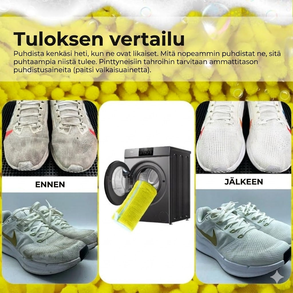 Mikrokuituinen pesupussi kengille – Pehmeä ja tehokas – Optimaalinen suoja kengille ja pesukoneelle