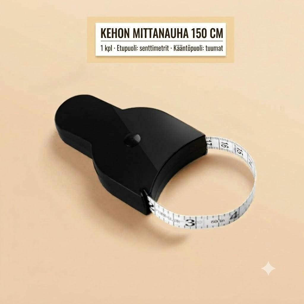 Automaattisesti kelautuva 3D-vartalomittanauha – Vyötärön, lantion, rinnan ja käsivarsien tarkkaan mittaukseen