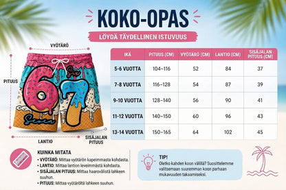 🍦Jäätelö- ja donitsikuvioiset shortsit / Shortsit jäätelö- ja donitsikuosilla🍩