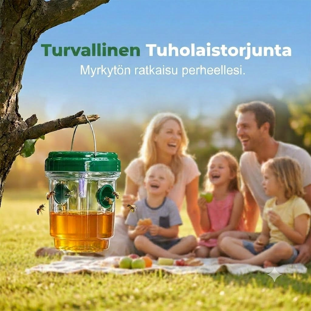 Aurinkokäyttöinen ripustettava ampiaisloukku & kärpässaalis
