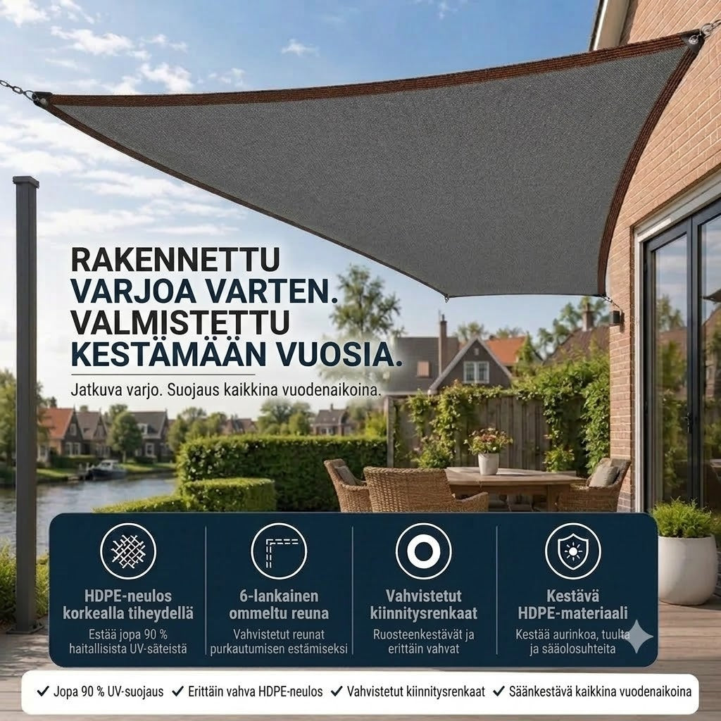 SunChill™ | Premium HDPE -aurinkopurje viileään varjoon ja UV-suojaukseen